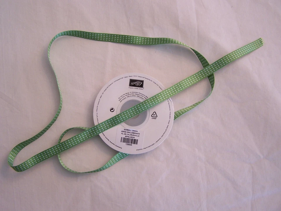 Stampin' Up! Lote de 2 yardas de cinta de satén cosida de 3/8" su elección de diseño de color Foto 1 de 1