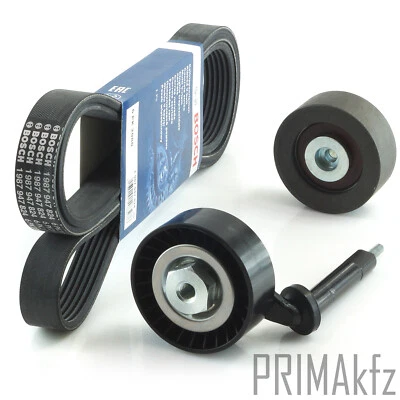 BOSCH 1987947824 Keilrippenriemen + Riemenspanner + Umlenkrolle für BMW E60 E61 - Bild 1 von 4