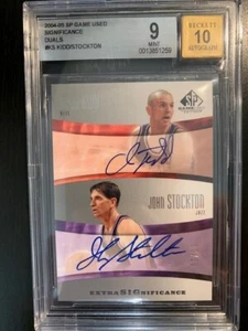 Jason Kidd John Stockton 2004-05 SP Game Used Significance Auto #/25 BGS 9 10 - Picture 1 of 2