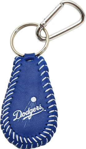 MLB Los Angeles Dodgers Blue Leather Seamed Keychain with Carabiner by GameWear Cover
