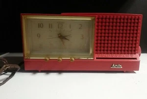 RARE ARVIN Model 957T Retro Red VTG1959 AM Tube Clock RADIO - Bild 1 von 11