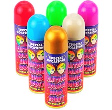 48 X 200ml Brillantini Colore Capelli Spray Rosso Verde Oro Blu Viola Argento