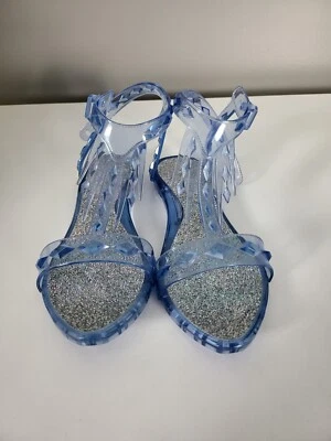 Disney туфли девочек сандалии регулируемый ремень кристалл желе Elsa синий размер M/L  - Изображение 1 из 4