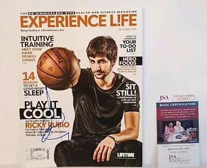Ricky Rubio España Baloncesto NBA Revista Cubierta Firmada Autografiada JSA Foto - Imagen 1 de 7
