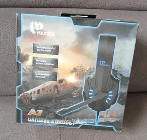 MAYSEN Gaming-Headset A7 (Kopfhörer) Schwarz - mit Mikrofon & LED-Beleuchtung - Photo 1/2