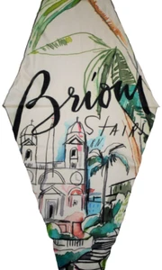 🆕️ $675 Auth BRIONI Italy Ivory Multi WOOL SILK Diamond-Shaped Scarf Foulard  - Picture 1 of 10