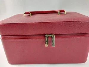 Borsa da trasporto Estee Lauder rossa per trucco manico bagaglio rigido - Foto 1 di 10