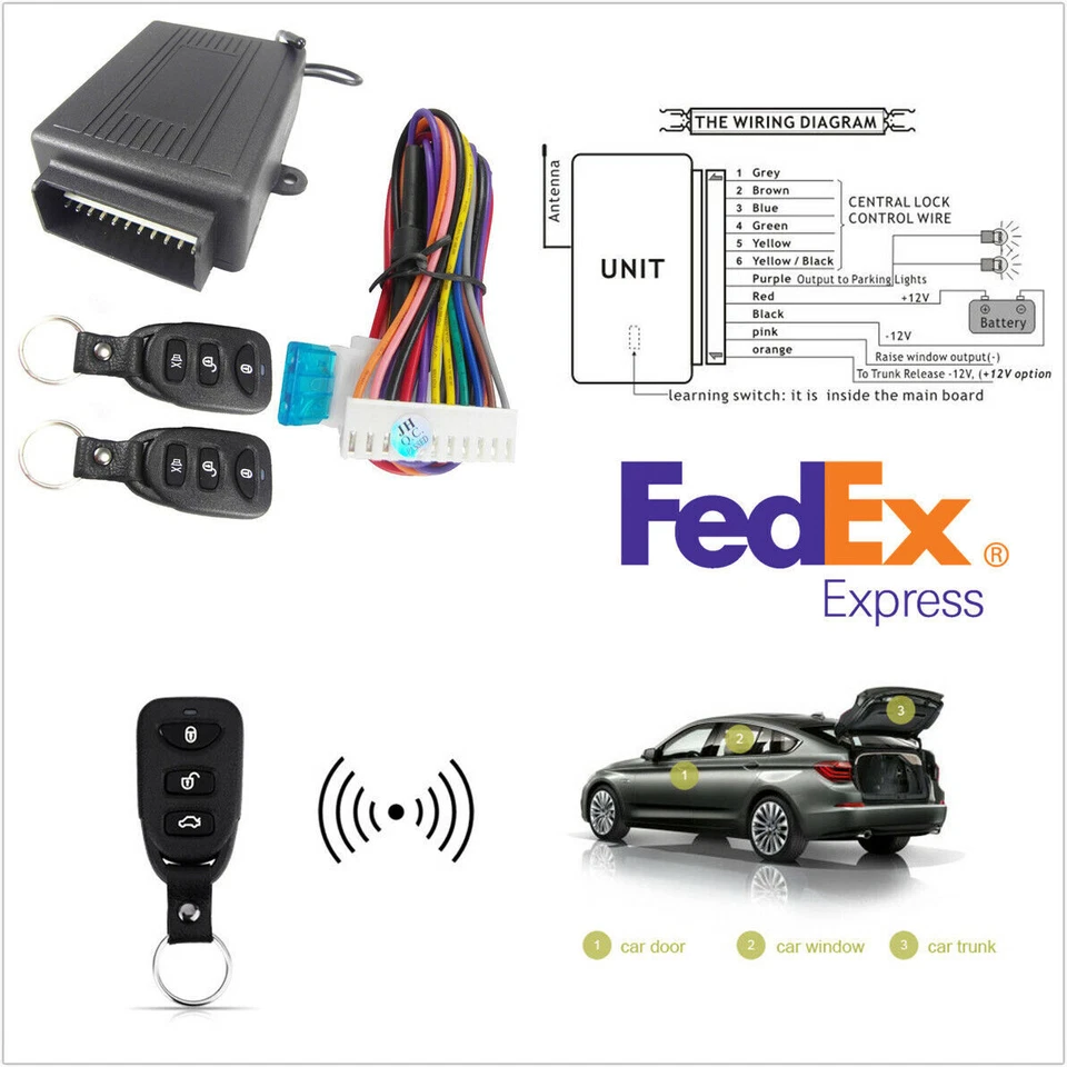 Car Truck Remote Control Central Kit Door Locking Keyless Entry Universal System Foto 1 de 4