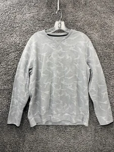 Old Navy Go-Dry Double-Knit Camo Sweatshirt Men's Large Gray Cotton Long Sleeve - Picture 1 of 7