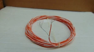 Par trenzado de alambre PTFE (teflón) plateado 25 ft 24 AWG SPC blanco naranja - Imagen 1 de 2