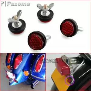 4Pcs Motorcycle License Plate Reflectors Bolt Protector Tag Reflectors Universal - Picture 1 of 8