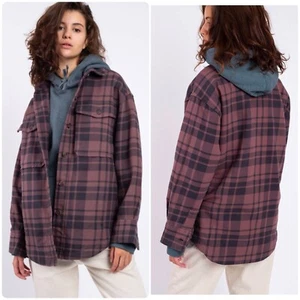 NEW Size XL Patagonia Women's HW Fjord Loft Flannel Overshirt Jacket Dusky Brown - Picture 1 of 10