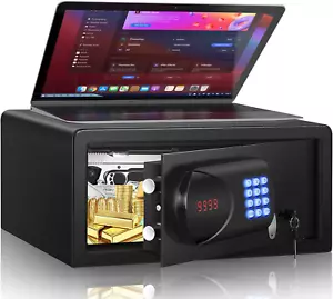 30L Fireproof Safe Box with Automatical Lock, Anti-Theft Hotel-Style Safe with B - Picture 1 of 12