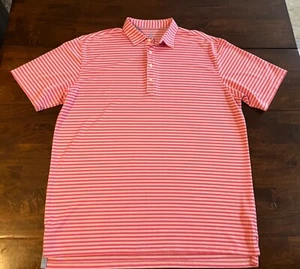 Johnnie-O Poloshirt rosa gestreift Kurzarm Herren Größe XL - Bild 1 von 4