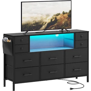 TAUS LED TV Stand Cabinet for 60/55 in Entertainment Center TV Media Table - Picture 1 of 6