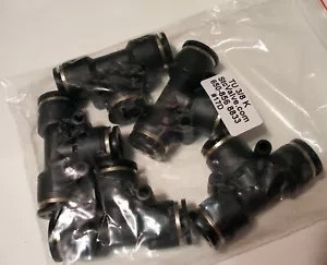 Qty 5, STC, TU 3/8 K, 3/8" Tube OD Tee Union Push-to-Connect Air Fitting - Picture 1 of 12