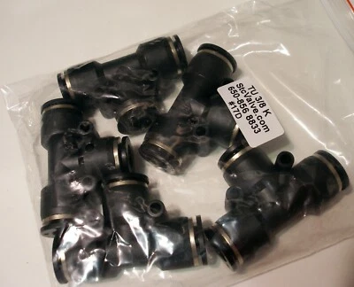 Qty 5, STC, TU 3/8 K, 3/8" Tube OD Tee Union Push-to-Connect Air Fitting - Image 1 of 4