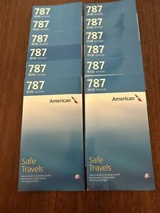 American Airlines Boeing 787 Safety Card 10/22 REV Lot of 12 BRAND NEW