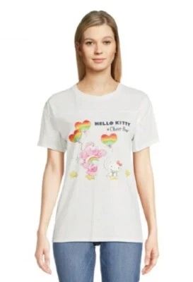 Care Bear HELLO KITTY  NEW♈Women's SS Tee size XS~White Cheer Bear - Image 1 of 4