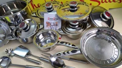 Batteria Di Pentole 23 PEZZI anche per piani induzione in omaggio set mestoli - Immagine 1 di 4