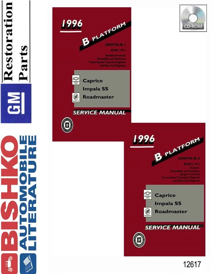 1996 Buick Roadmaster, Chevrolet Caprice, Impala SS Service Repair Manual CD - Image 1 of 1