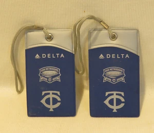 HTF - 2 DELTA HHH METRODOME, MINNESOTA TWINS, PROMO LUGGAGE TAGS - NEW c. 2009 - Picture 1 of 4