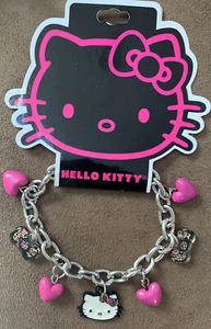 HELLO KITTY CHARM BRACELET HEARTS & BOWS SANRIO SUPER CUTE!! - Picture 1 of 3