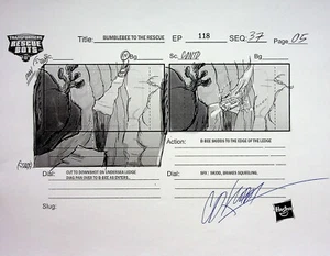 TRANSFORMERS Rescue Bots SIGNED DAN KUBAT Production Storyboard Copy Page #KB - Picture 1 of 2