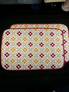 Kitchenaid Placemats Microfiber Red Orange 17 x 11 - Picture 1 of 12