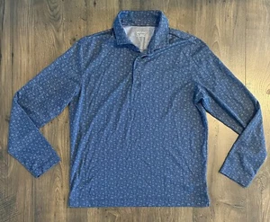 Polo UNTUCKit Azul Floral HERMOSO ESTAMPADO Mangas Largas Para Hombre Talla Med - Imagen 1 de 4