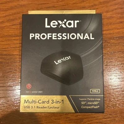 Lexar Professional Multi-Card 3-in-1 USB 3.1 Reader, Supports SD, microSD and... - Image 1 of 2