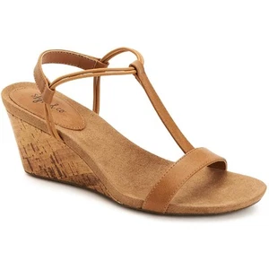 Style & Co. Womens Mulan Tan Wedge Sandals Shoes 10.5 Medium (B,M) BHFO 9235 - Picture 1 of 3