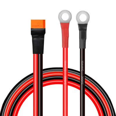 SEBATECH 10AWG XT60i Male Connector to O Ring Terminal M8 Battery Solar Charging Cable