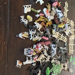 vintage plastic farm animals farmers, fences, and more - Picture 1 of 7