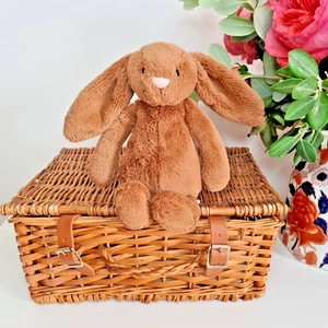 Juguete suave de felpa Jellycat pequeño conejo nuez moscada 8” Jellycat tímido marrón - Imagen 1 de 13