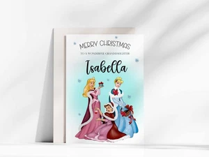 Personalisierte Weihnachtskarte Prinzessin Weihnachtskarte Disney Prinzessinnen - Bild 1 von 1