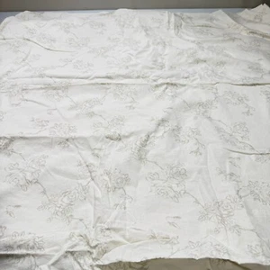 southern living duvet queen beige toile floral roses linen buttons traditional - Picture 1 of 14