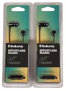 (2 PAIR) NEW Skullcandy Jib XT Black Wired Earbuds with Microphone - Picture 1 of 3