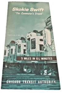 1965 CHICAGO TRANSIT AUTHORITY SKOKIE SWIFT PUBLIC TIMETABLE #13 - Picture 1 of 1
