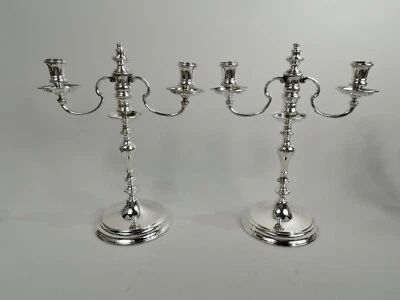 Ensko Candelabra 1260 Colonial Georgian Candlesticks American Sterling Silver  - Image 1 of 4