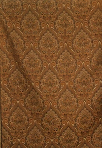 Jacquard weave Brocade Upholstery Fabric remnant brown 58"W x 63"L - Picture 1 of 4