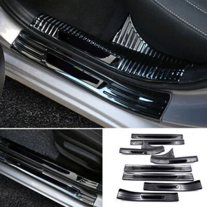 For Kia Forte 2019-24 Black steel Car Door Sill Protector Scuff Plate trim - Picture 1 of 5