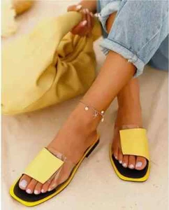 NEW Womens Comfort Casual Clear Side Flat Summer Pool Sandals Slipper Shoes NIB - Picture 1 of 8