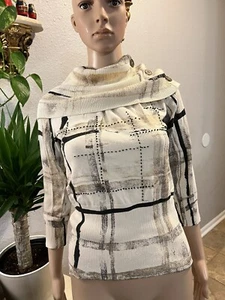 Christine Phillipe Womens SZ XS Cowl Neck, 80%Silk 20% Elastic Top Blouse Beige - Picture 1 of 11