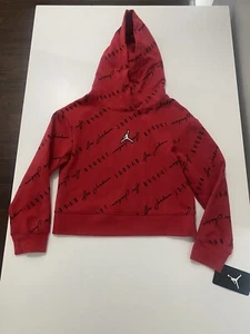 MUST SEE - New With Tags - Girls Nike Air Jordan Cropped Hoodie Size Small - Picture 1 of 5