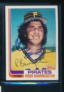 1982 TOPPS TRADED #3T ROSS BAUMGARTEN signed auto autograph blue sharpie 