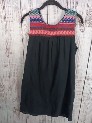 C&C California black embroidered shift dress Medium Black Sleeveless Lined  - Image 1 of 4