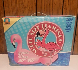 Super Size Flamingo 80 Zoll aufblasbares Poolspielzeug Teddy Shake Neu im Karton - Bild 1 von 7