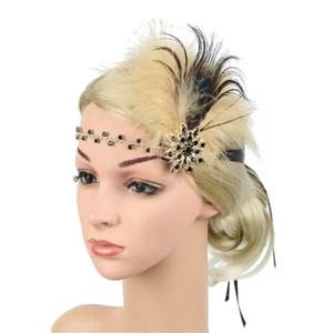 20s Flapper Headpiece GatsbyParty Wear Costume Headband Theme Party Accessory - Picture 1 of 12