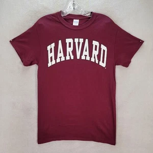 Harvard University Burgundy Cotton Slim Graphic Tee Short Sleeve T Shirt Size S - Picture 1 of 18